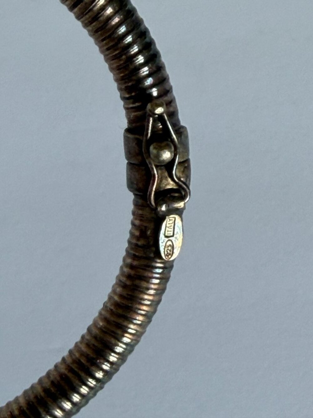 Vintage Italian 925 Sterling Silver Tubogas / Gas Pipe Bracelet - Picture 2 of 9